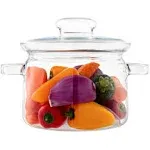 Simax Glass Cookware, 64 oz (2 quart) Clear Glass Pot, Glass Saucepan, Potpourri Simmer Pot with Lid, Easy Grip Handles, Made from Oven, Microwave