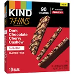 Kind Thins Bars, Dark Chocolate Cherry Cashew, 10 Pack - 10 pack, 0.74 oz bars