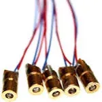 HiLetgo 10pcs 5V 650nm 5mW Red Dot Laser Head Red Laser Diode Laser Tube with Leads Head Outer Diameter 6mm