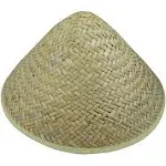 Unisex Adult Lightweight Asian Vietnamese Japanese Oriental Oceania Style Straw Bamboo Sun Hat Farmer Shade Cap Costume Accessory