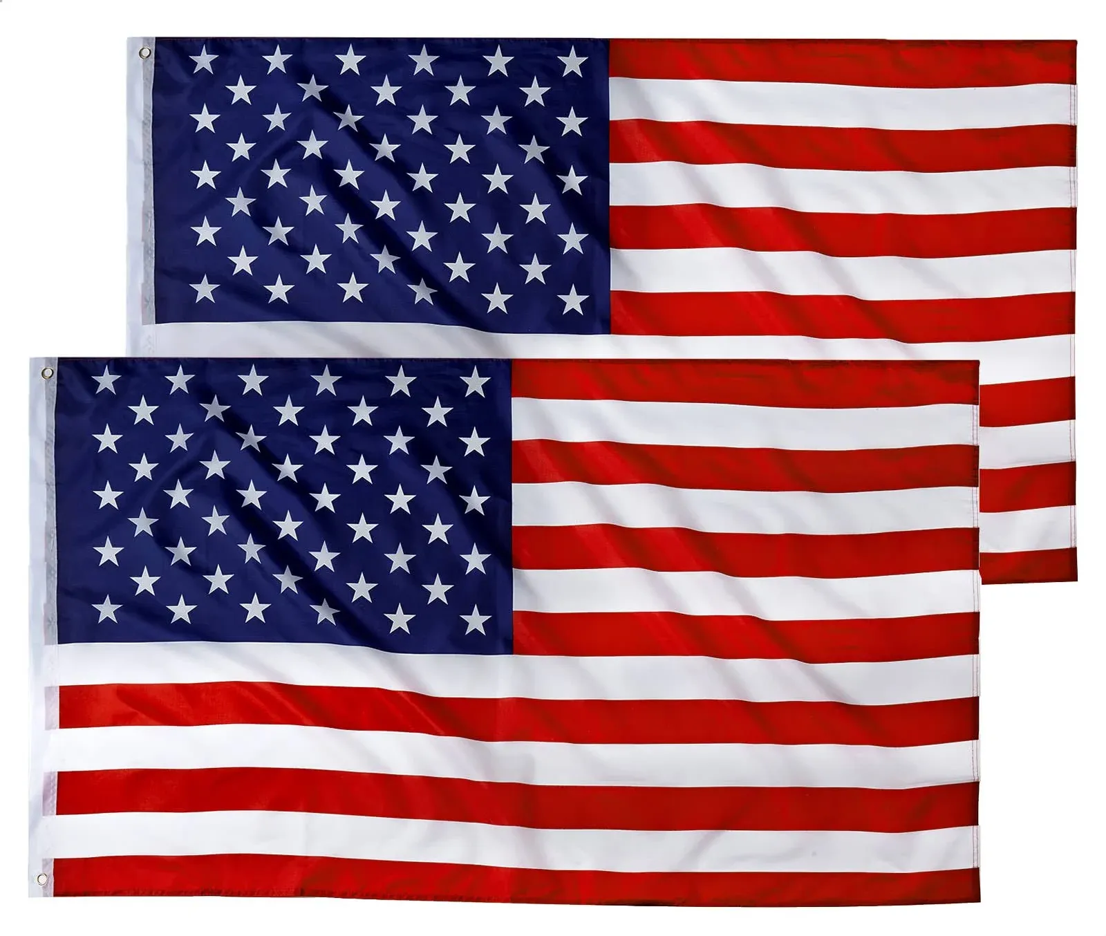 Castdream American US Flag 3x5, 2 Pack Vibrant Color & Fade Resistant US Flags for Outside 3x5 ft Flags Double Stitched Long Lasting Polyester Wi