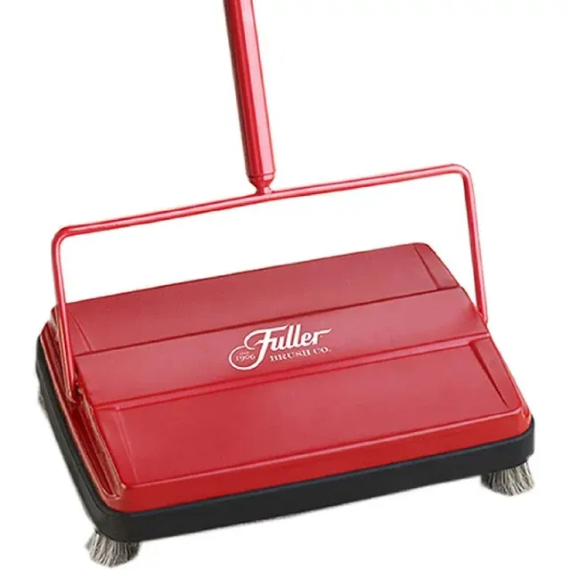 Fuller Brush 17042 Electrostatic Carpet & Floor Sweeper with Additional Rubber Rotor - 9" Cleaning Path - Lightweight - Ideal for Crumby & Wet Messes - Works On Carpets & Hard Floor Surfaces - Gray