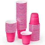 xo, Fetti Party Decorations Hot Pink Plastic Shot Glasses - 50 Disposable 2 oz Cups | Bachelorette Party Cups, Birthday Party Decorations, Party