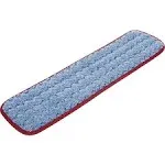 Rubbermaid Commercial Products HYGEN Microfiber Single-Sided Damp Room Mop Pad, 18.5-Inch, Red, for Heavy-Duty Cleaning/Hardwood/Tile/Laminated Floors in Kitchen/Lobby/Office