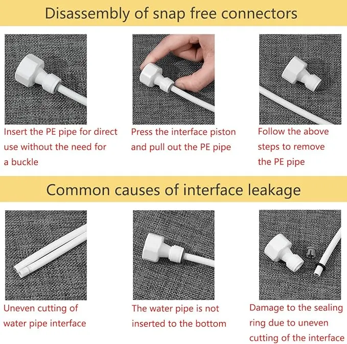 Unthreaded Push-fit Quick Connect Fittings 1/4&#034; to 1/4&#034; 1/4&#034; to 3/8&#034; Straight...