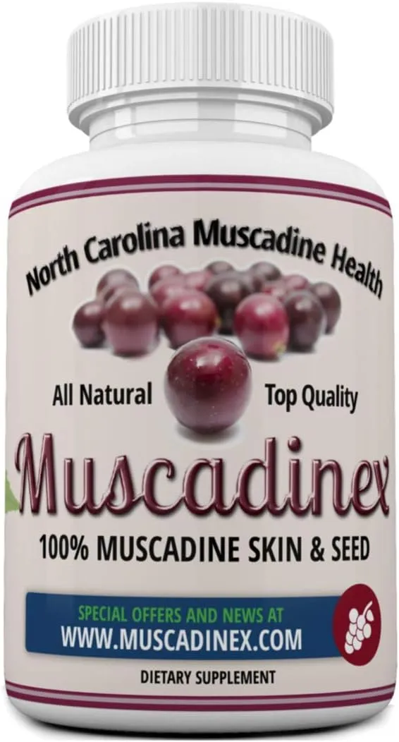 Longevity - Muscadinex Plus MX1. Grape Resveratrol, Ellagic Acid, Quercetin. 60X ...