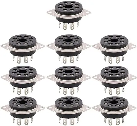 10Pcs 8pin Bakelite Octal Valve Tube Socket For EL34 6V6 6L6 KT88 Chassis Mount