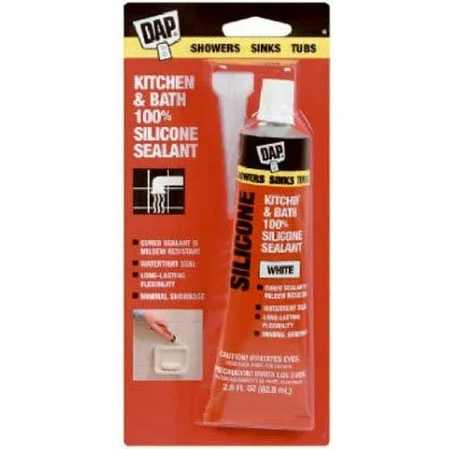 Dap 00680 Bathtub Silicone Rubber Caulk 2.8-Ounce, White