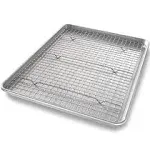 USA Pan 2-Piece Half Sheet & Baking Rack Set, Silver