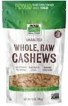 NOW Foods, Certified Organic Cashews, Whole, Raw and Unsalted, Rich Buttery Flavor, Source of Fiber, Protein and Iron, Certified Non-GMO, 10-Ounce (Packaging May Vary)