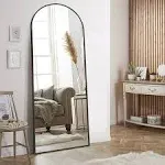 Vlush Full Length Mirror, 65"x22" Arched Floor Mirror, Full Body Standing Mirror with Aluminum Frame (Gold)