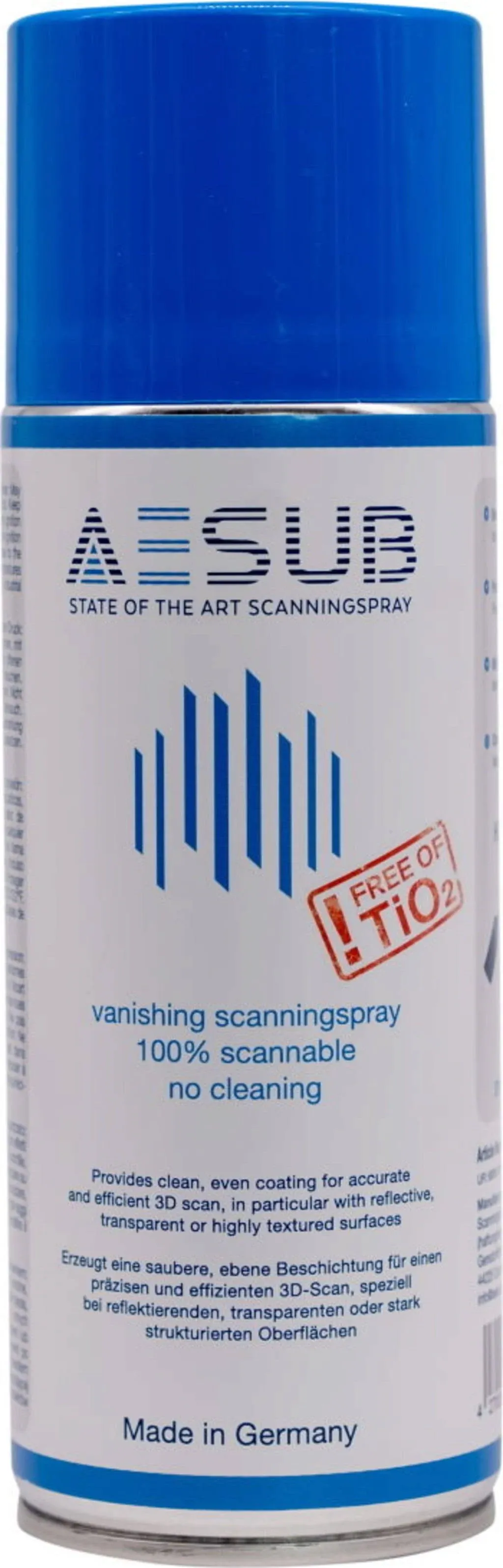 AESUB Blue - 13.5 fl. oz. (400 ml) Aerosol Can - Sublimating 3D Scanning Spray