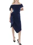 Betsy &amp; Adam Women&#039;s Off The Shoulder Ruffle Dress Blue Size 4