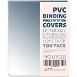 100 Pack Clear Binding Presentation Covers, PVC Report Covers,12 Mil,8-1/2 x ...