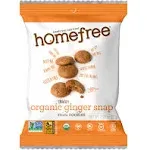 Homefree Mini Ginger Snap Cookies, Organic, Gluten Free, Nut Free, Vegan, Individually Wrapped Packs, School Safe and Allergy Friendly Snack, 0.95