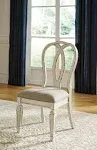 Ashley Realyn D743-02 Upholstered Side Chair in Chipped White - Set of 2