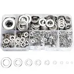 800 Pcs 304 Stainless Steel Flat Washers for Screws Bolts, Fender Washers Assortment Set, Assorted Hardware Lock Metal Washers Kit (9 Sizes-m2 M25 M3