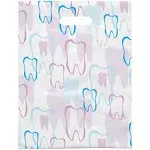 1109664 Scatter Print Tooth Outline Bag, 8&#034; X 10&#034;, Pack of 100