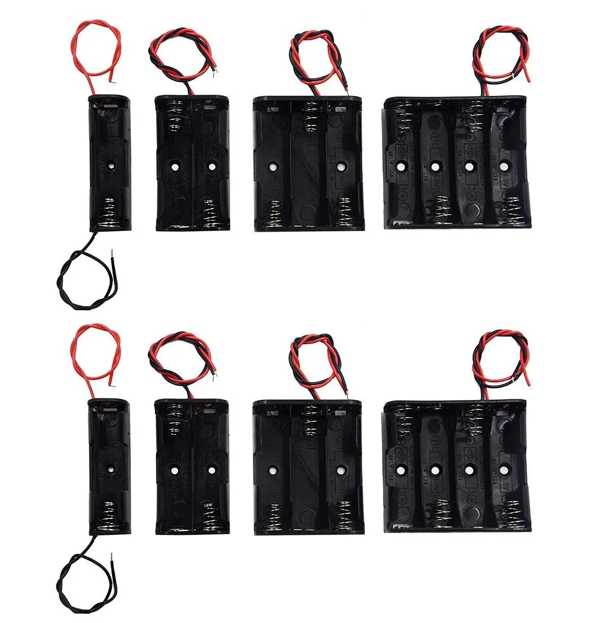 pack Of 8 Aa Battery Holder Bundle 2pcs Single Aa Battery Holder 2pcs 2x 1.5v 