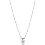 Pandora Double Heart Pendant Sparkling Collier Necklace