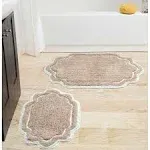 Allure 2 Piece Set Bath Rug Collection by Home Weavers Inc in Linen