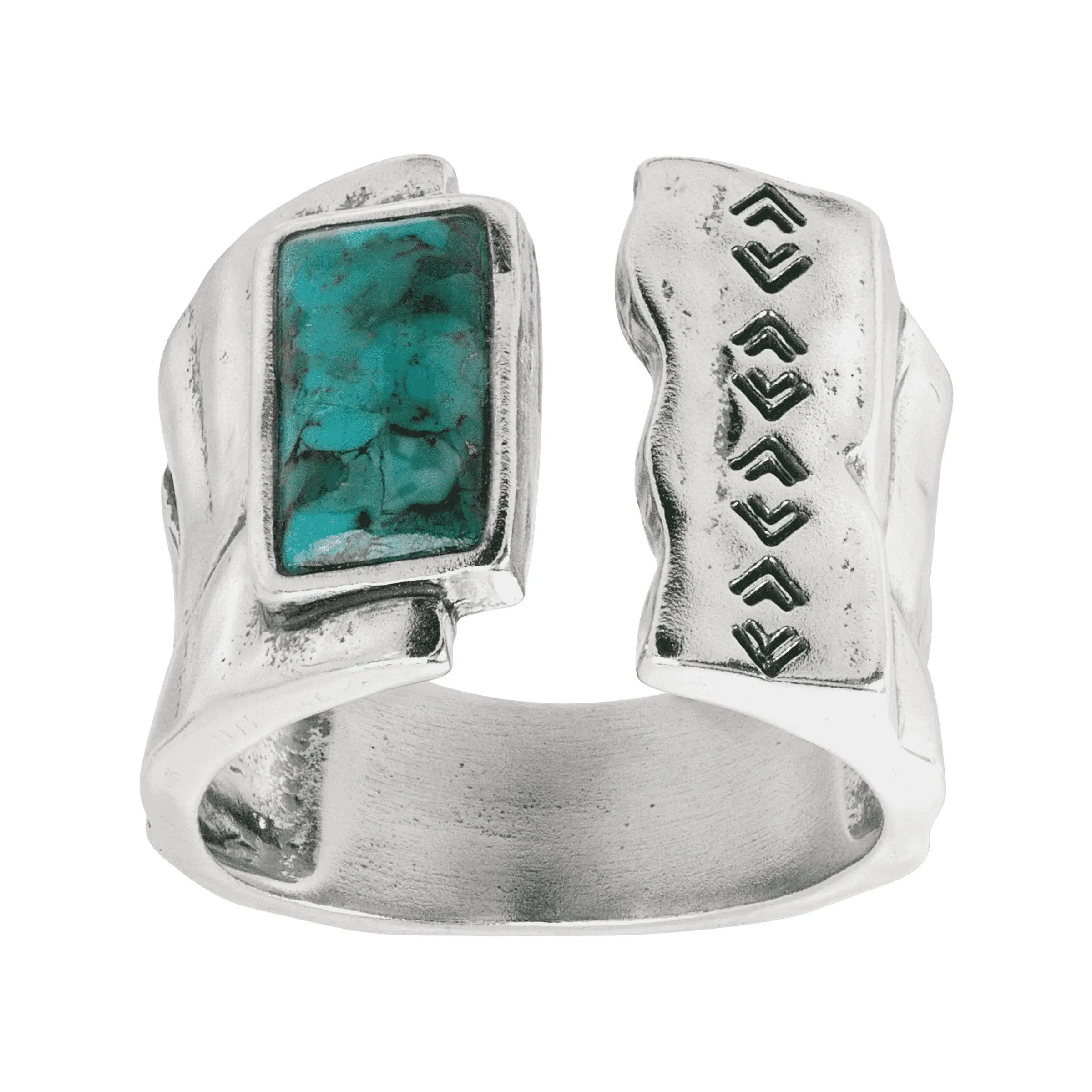 New Silpada &#039;Split Mountain&#039; Compressed Turquoise Cuff Ring in Sterling Siler