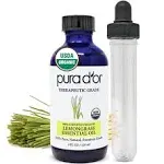 PURA D'OR Organic Lemongrass Essential Oil, 4oz, Therapeutic Grade, for Hair, Body, Skin, Aromatherapy, Relaxation, Massage, Vitality, Home, DIY Soap