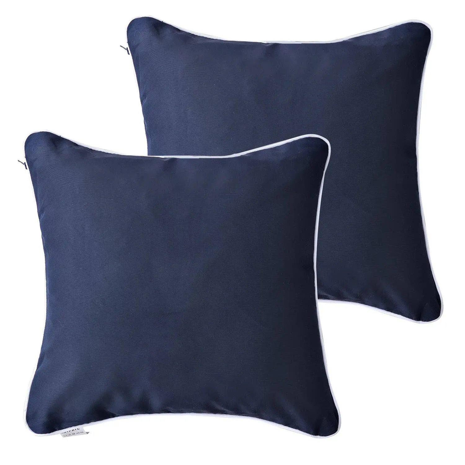 Inserts Included Outdoor Throw Pillows Set Of 2 Water Resistant Navy Toss Pillow