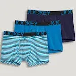 Jockey Men's ActiveStretch 4 inch Boxer Brief - 3 Pack, Size: Medium, Blue