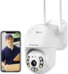 Borntechsz Auto Tracking WiFi IP Camera Pan Tilt Security Camera, 3MP 2K Dome Surveillance Cam, Two Way Audio Motion Detection Clear Night Vision IP66