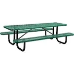 8' Rectangular Picnic Table, Expanded Metal, Green Global Industrial