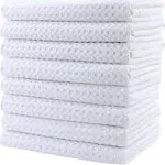 Mainland Textiles LLC POLYTE Ultra Premium Microfibre Kitchen Dish Tea Towel Waffle Weave, 8 Pack (40x71 cm, White)