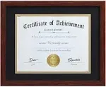 ELSKER&HOME 8.5x11 Certificate Frame - Classic Coffee Color Frame - Displays Diploma 8.5x11 inch with Mat - 11x14 inch Without Mat - for Document/phot