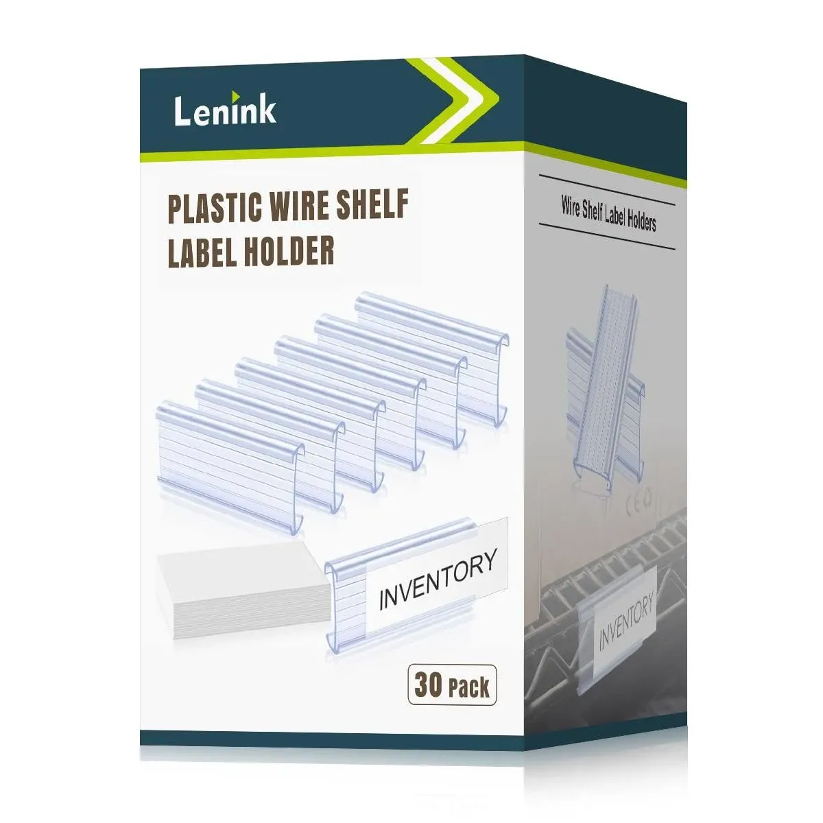 Lenink 30Pcs Wire Shelf Label Holders,Plasti<wbr/>c Wire Rack Label Holder,Compati<wbr/>ble 