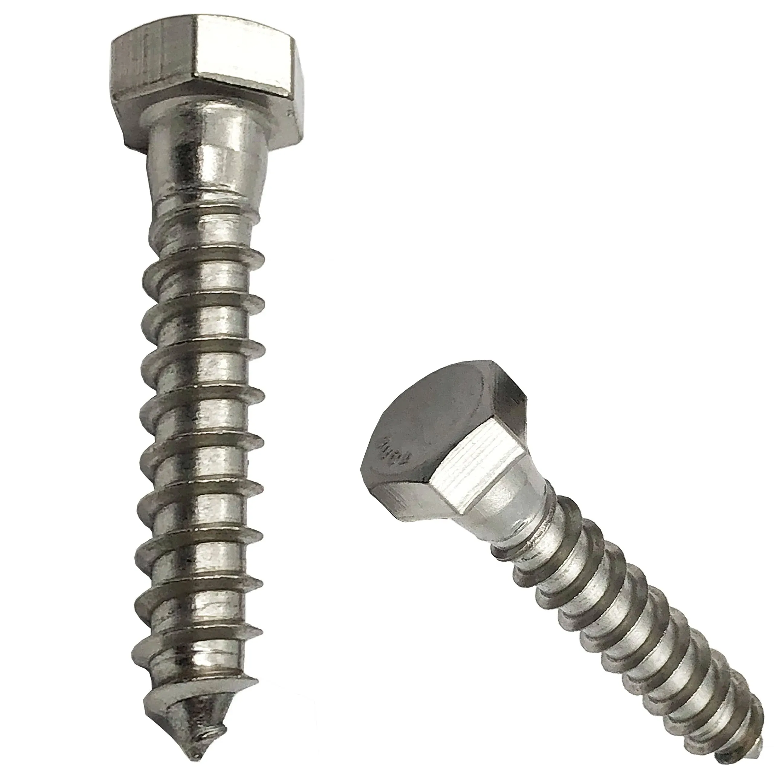 3/8&#034; X 1.5&#034; - 304 Grade Stainless Steel lag Screws, Hex Head Fasteners,...