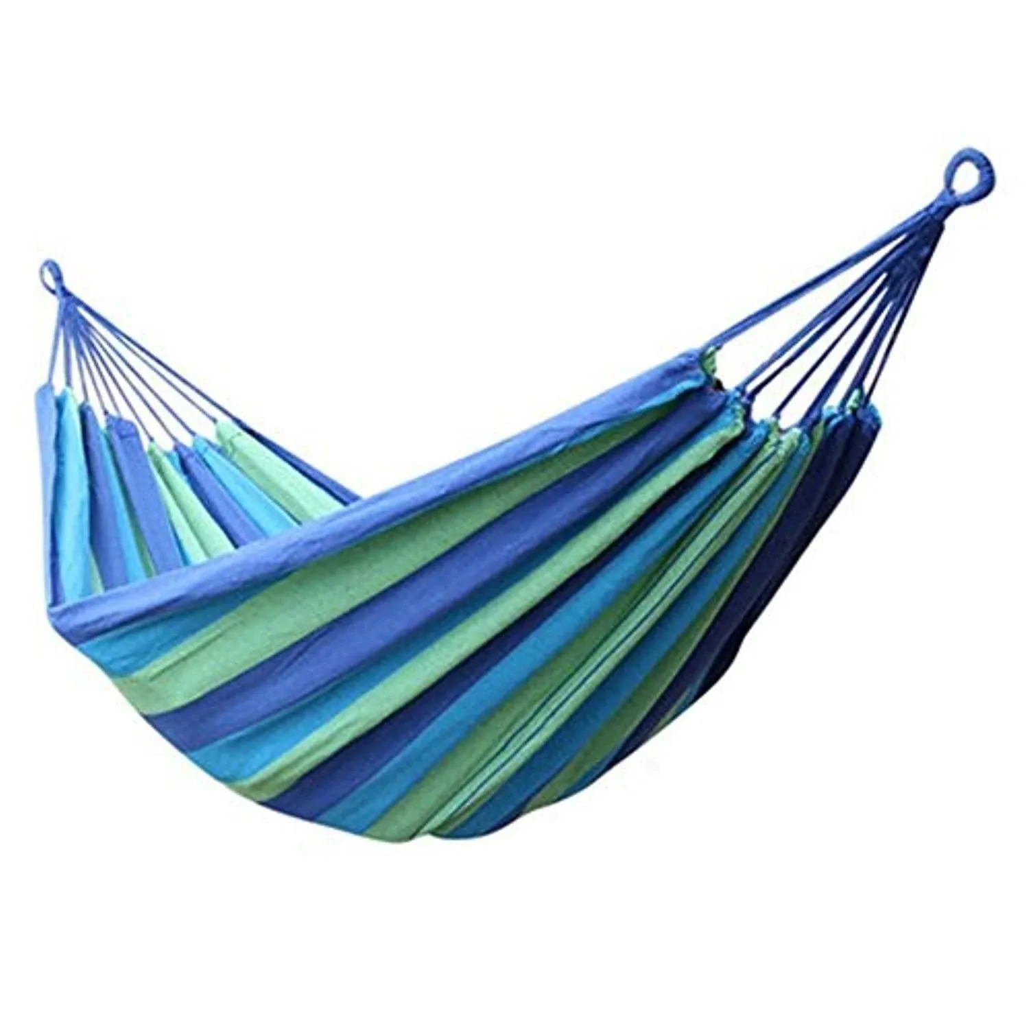 WoneNice Outdoor Double 2 Person Cotton Hammock, Blue