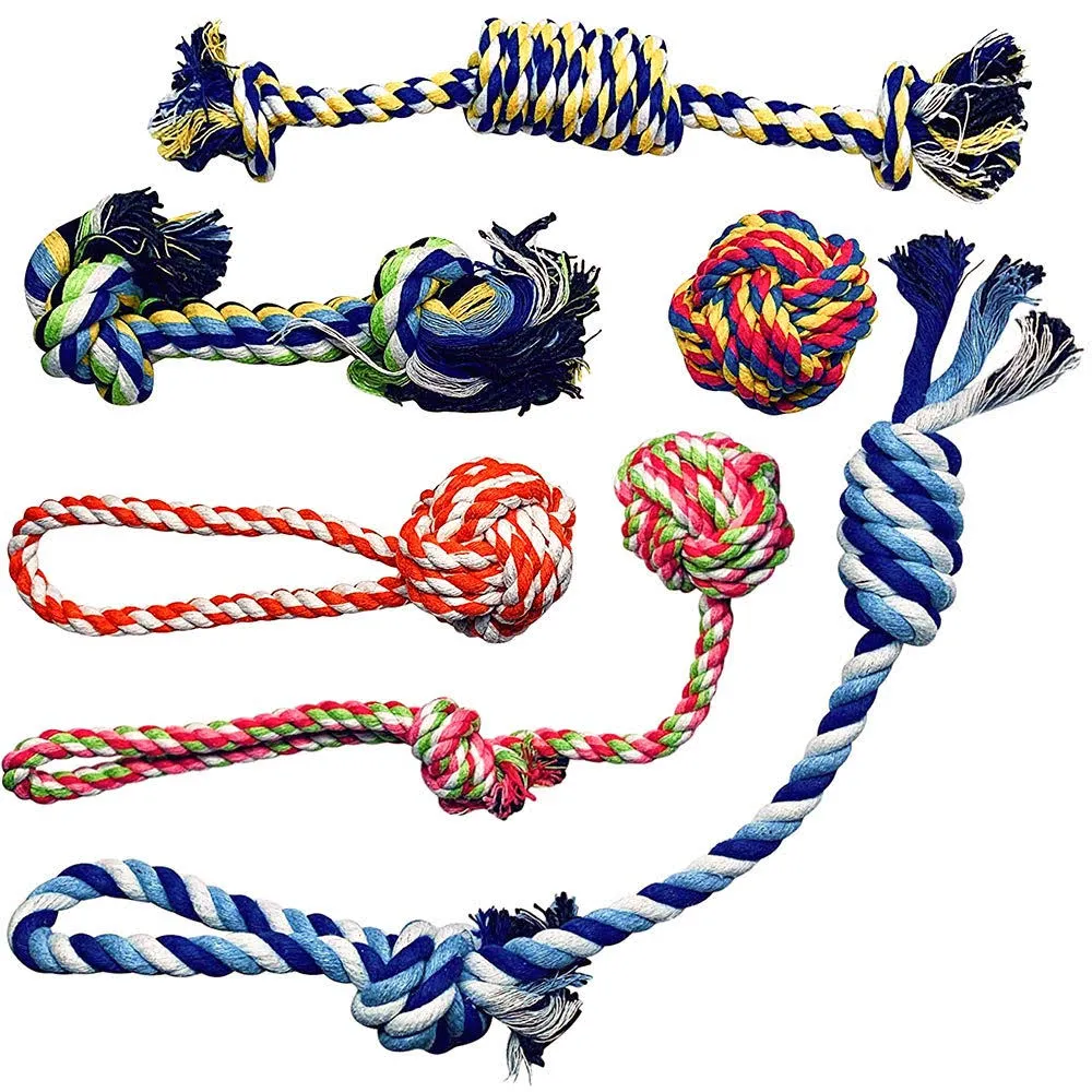  Small Puppy Dog Rope Toys for Play Chew Teething and Boredom - for Smaller 