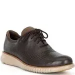 Cole Haan Men's 2.Zerogrand Laser Wing Tip Oxford Lined, Dark Chocolate/Cobblestone, 9