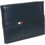 Tommy Hilfiger Men's Leather Ranger Passcase Billfold Wallet Navy