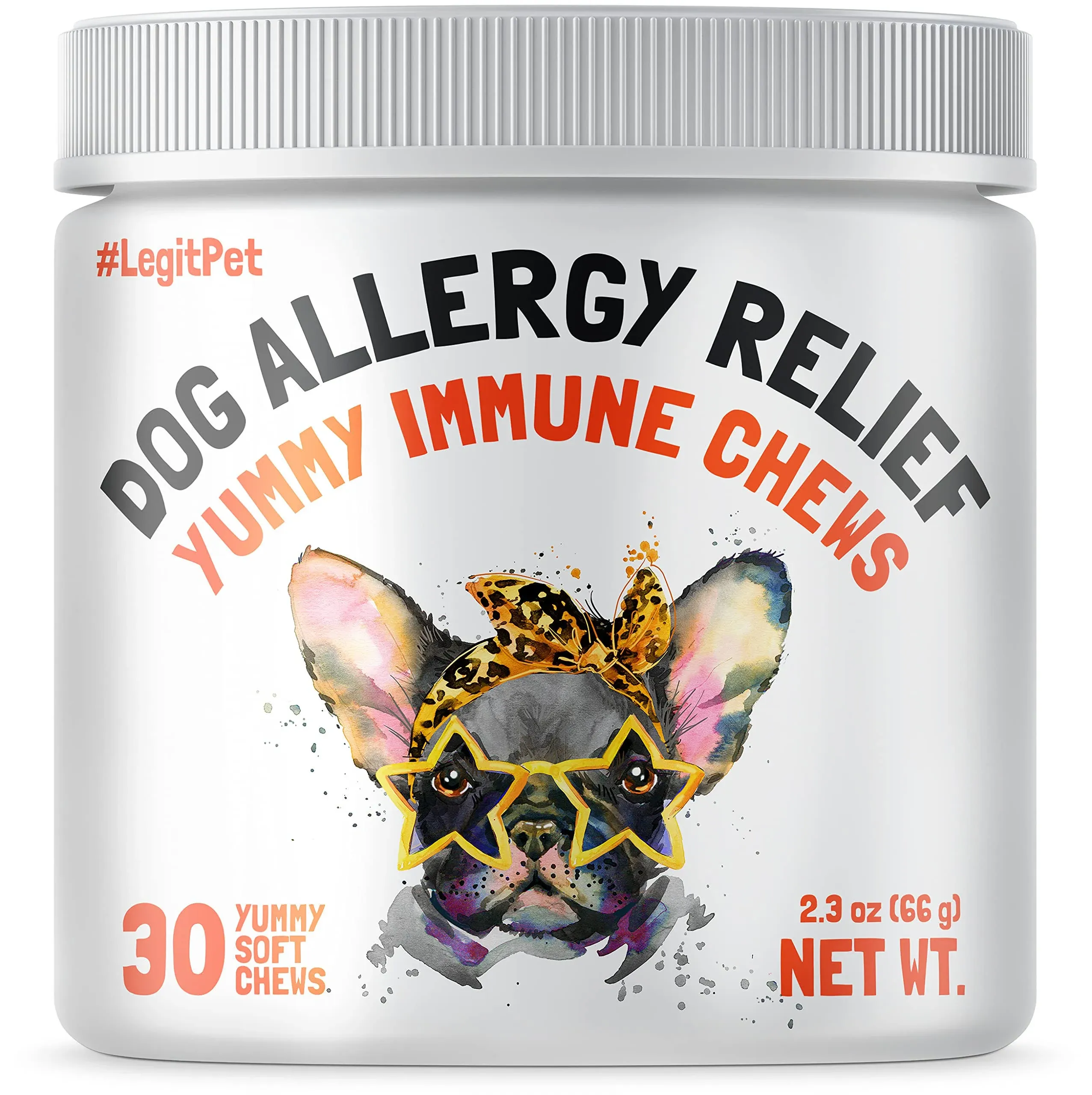 Legitpet Allergy Relief Chews for Dogs & Immune Support with Kelp, Colostrum & Bee Pollen - for Seasonal Allergies + Anti Itch, Skin Hot Spots Soft