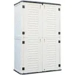 WELLFOR Outdoor Storage Cabinet 29&#034; x 50&#034; x 82&#034; Lockable Lid, Waterproof White