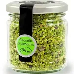 Sciara Chopped Sicilian Pistachios Premium Quality Pistachios from Bronte, Italy Glass Jar 100g (35oz)