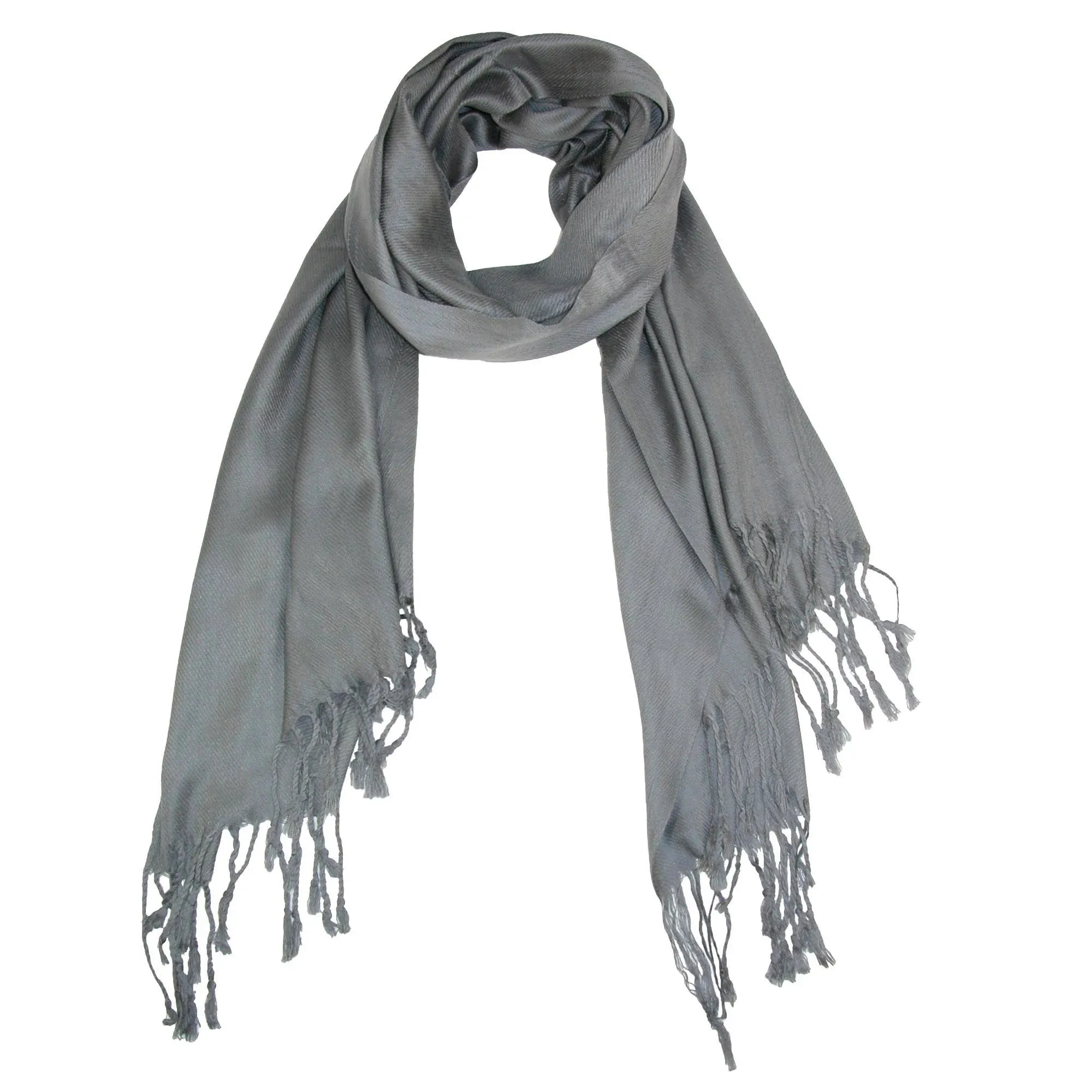 CTM Women's Classic Pashmina Shawl Wraps, Size: One size, Gray