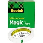 Scotch Magic Tape 3/4 inch x 2592 inch 3 inch Core Clear