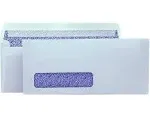 100 Minas Envelope #10 Business Envelope, 4 1/8 x 9 1/2, Laser/ Inkjet Compatible, Peel & Seal, Left Window, Security-Tinted, White, 100/Box