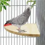 Litewoo Bird Corner Perch Flat Platform Stand Bird Beak and Claw File Wood fo...