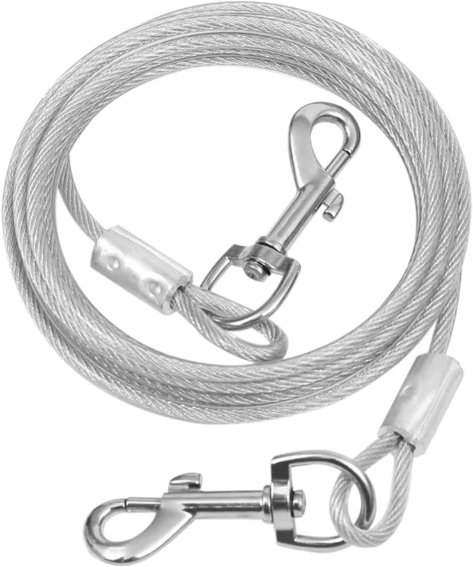 CLKHOWL Dog Tie Out Cable for Dogs Outside Up to 125/250Ibs, 10/16/32FT Long Dog ...