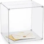 All Clear Acrylic Card Box, DIY Wedding Box with Your DIY Print, Assembly Box for Reception/Wedding Box/Party Graduation & Birthday Baby Shower Decorations(10x10x8.5)