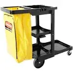 Rubbermaid Commercial 617388BK 4 Shelf 1 Bin Multi-Shelf Cleaning Cart New