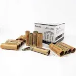 Cassida Preformed Coin Roll Wrappers. 100 Assorted Pack (Penny, Nickel, Dime, Quarter) Durable Preformed Paper Tubes Crimped on One End - Federal Reserve and ABA Standards (A-CWAP)